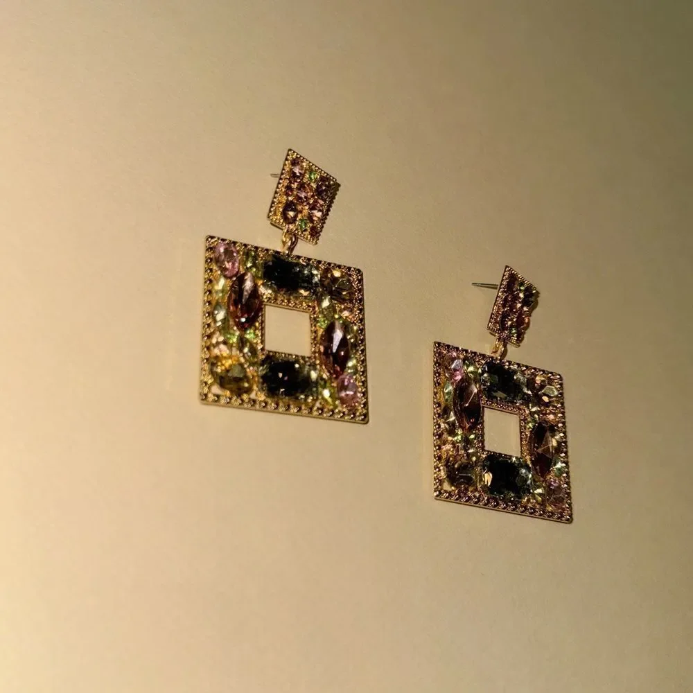 Crystal drop earrings N907